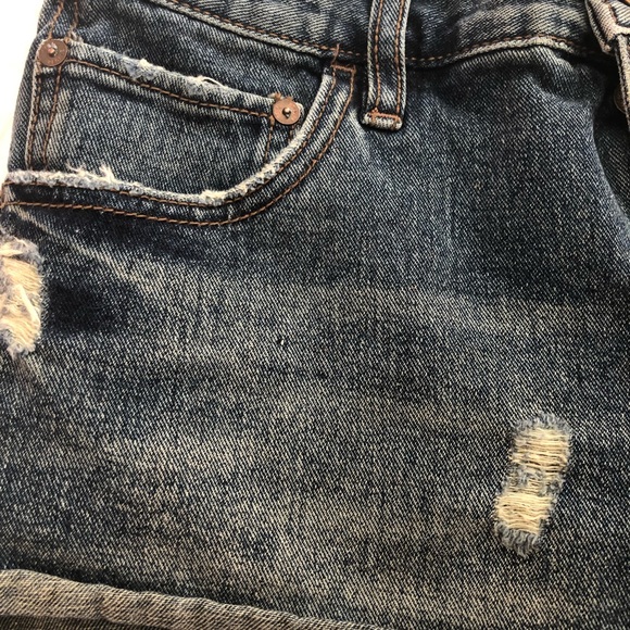 Free People Distressed Jean Shorts - Picture 6 of 8